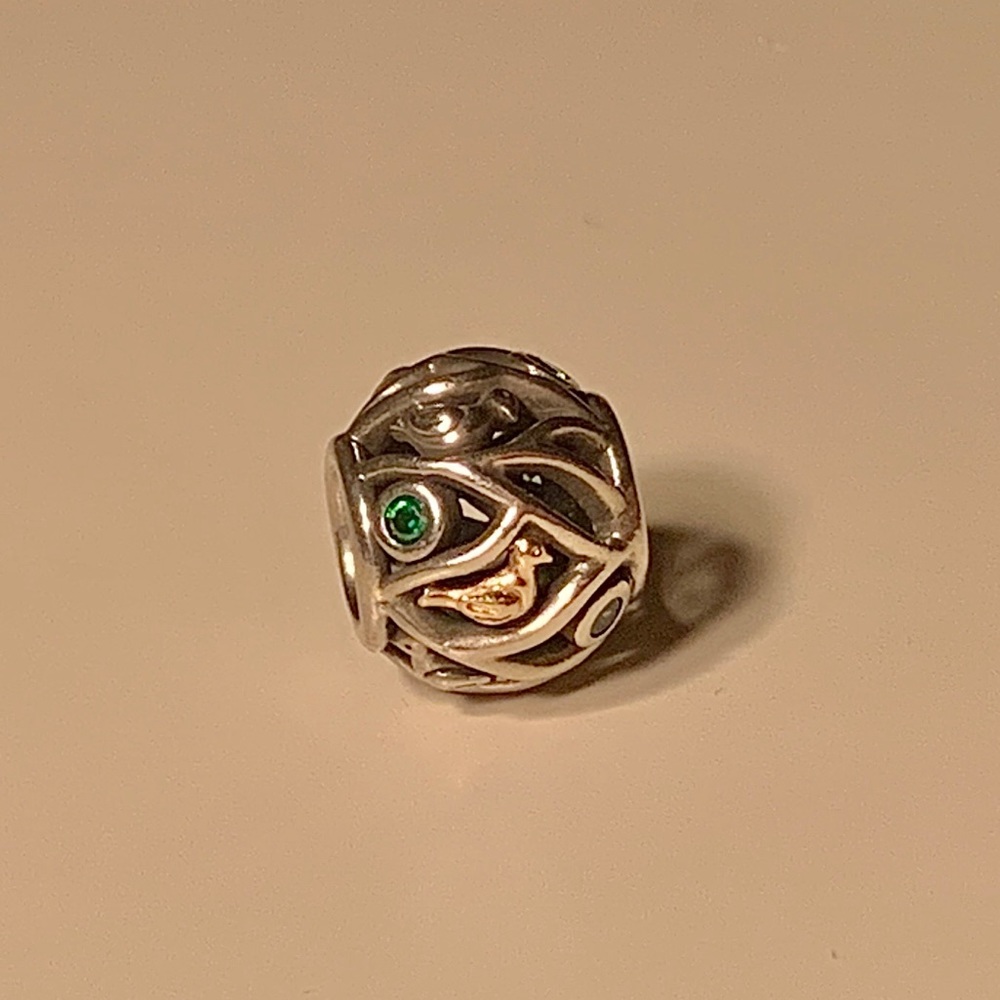 ✨ Pandora sterling silver and gold charm